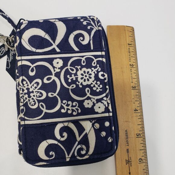Vera Bradley Woman's Small Wallet / Wristlet, Navy and White, Approx. 6 x 3 - Picture 4 of 6